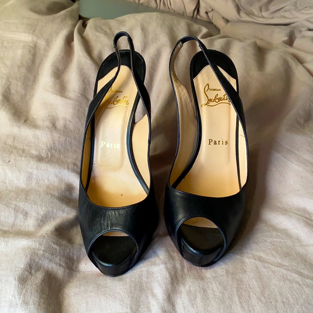 Christian Louboutin sling back heels - 7.5/ 38